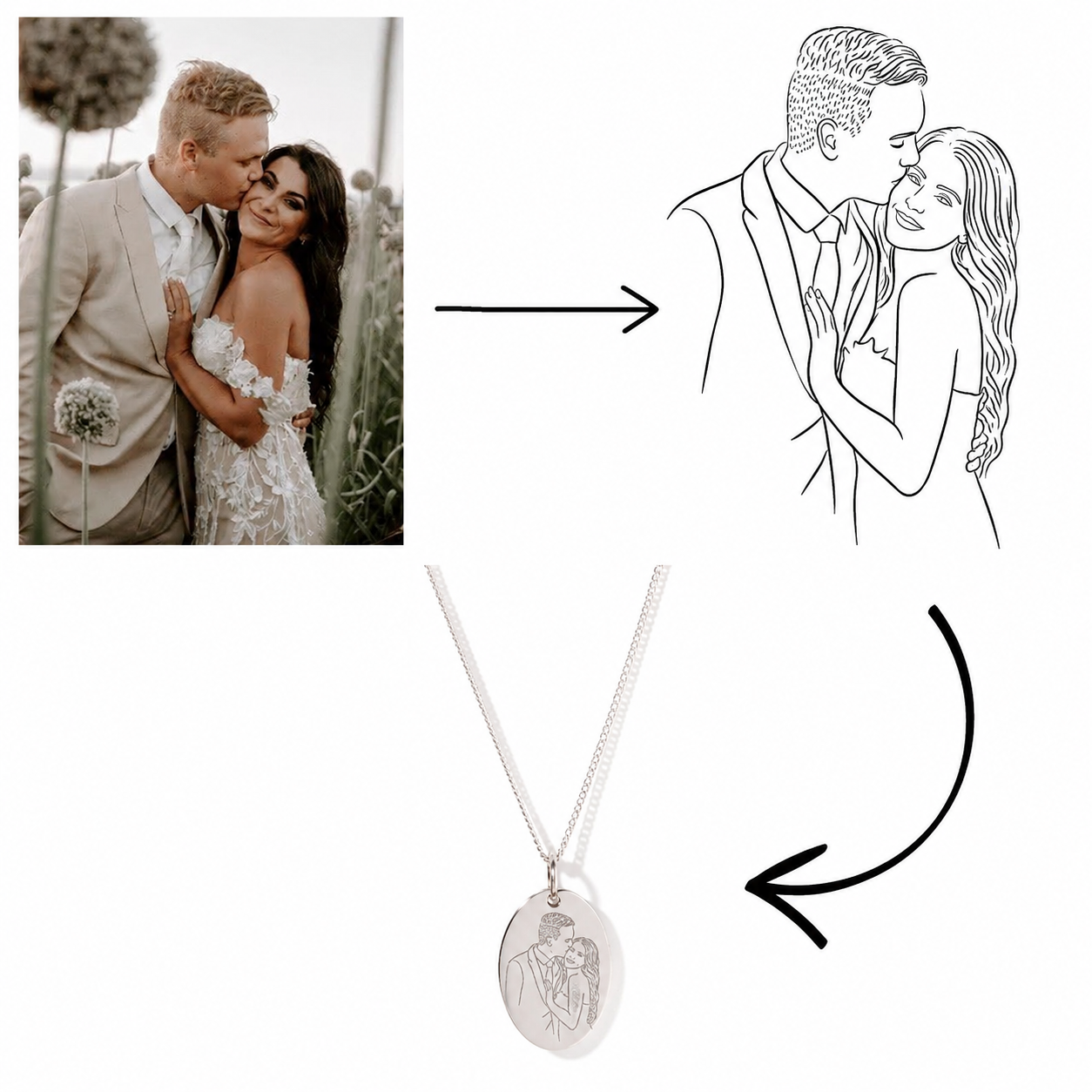 Oval Illustration Necklace