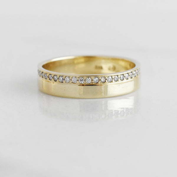 Gold Broad Pave Ring