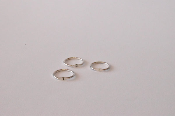 Dainty stamped initial ring - sterling silver