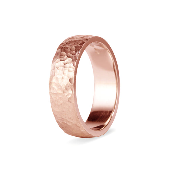 Rose Gold Hammered Band - 9ct