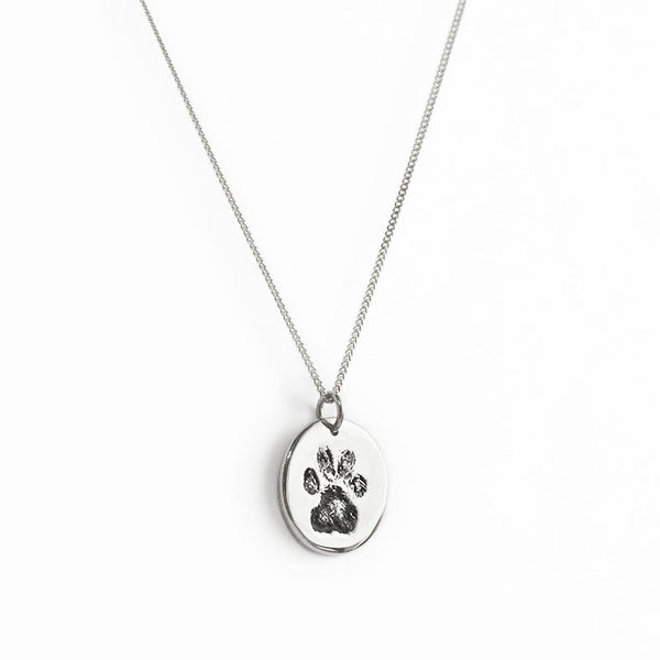 Silver Paw Print Necklace