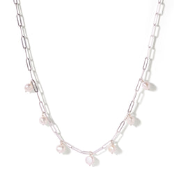 Scattered Pearl Necklace Silver