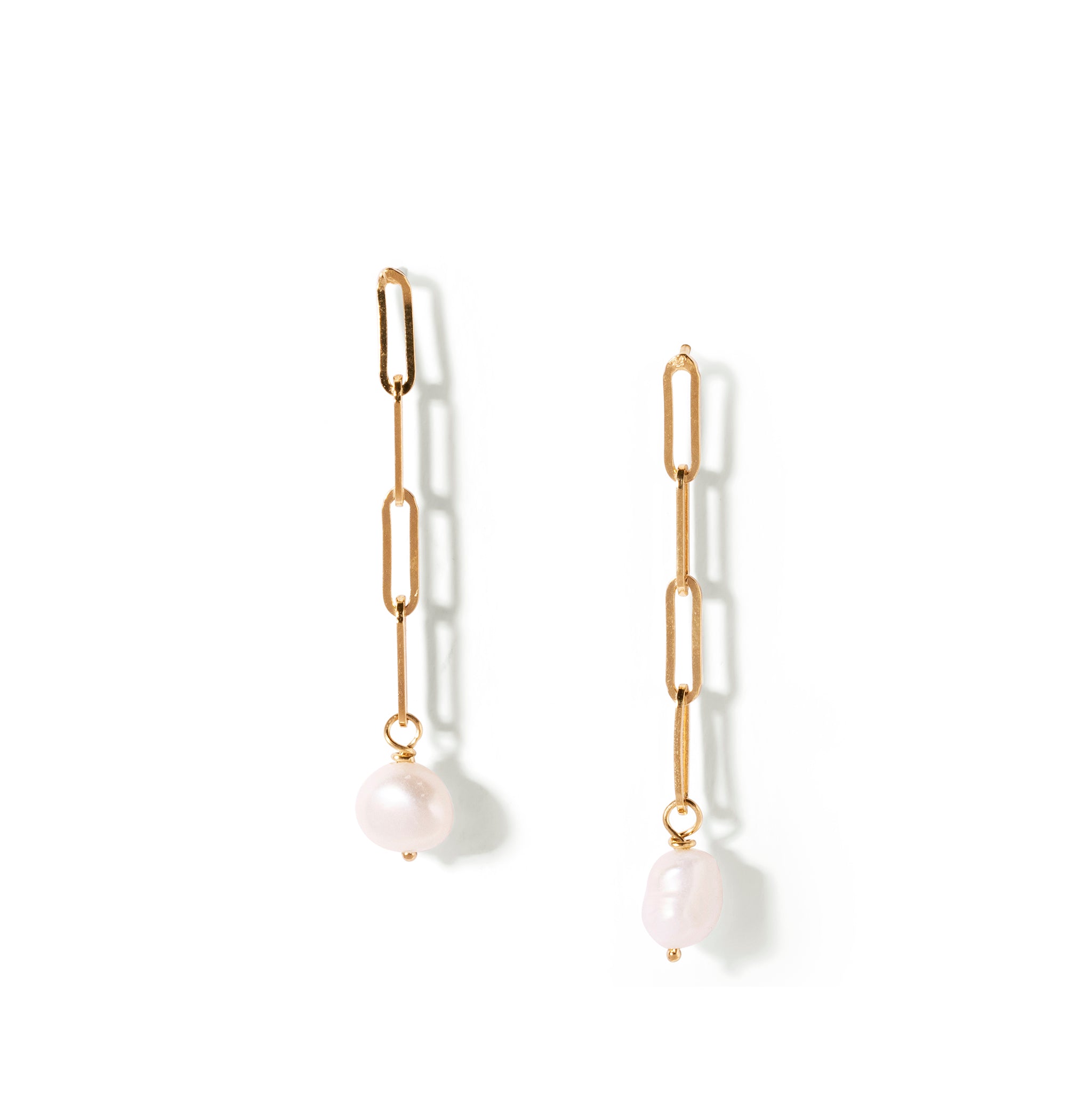 Paperclip Pearl Earring