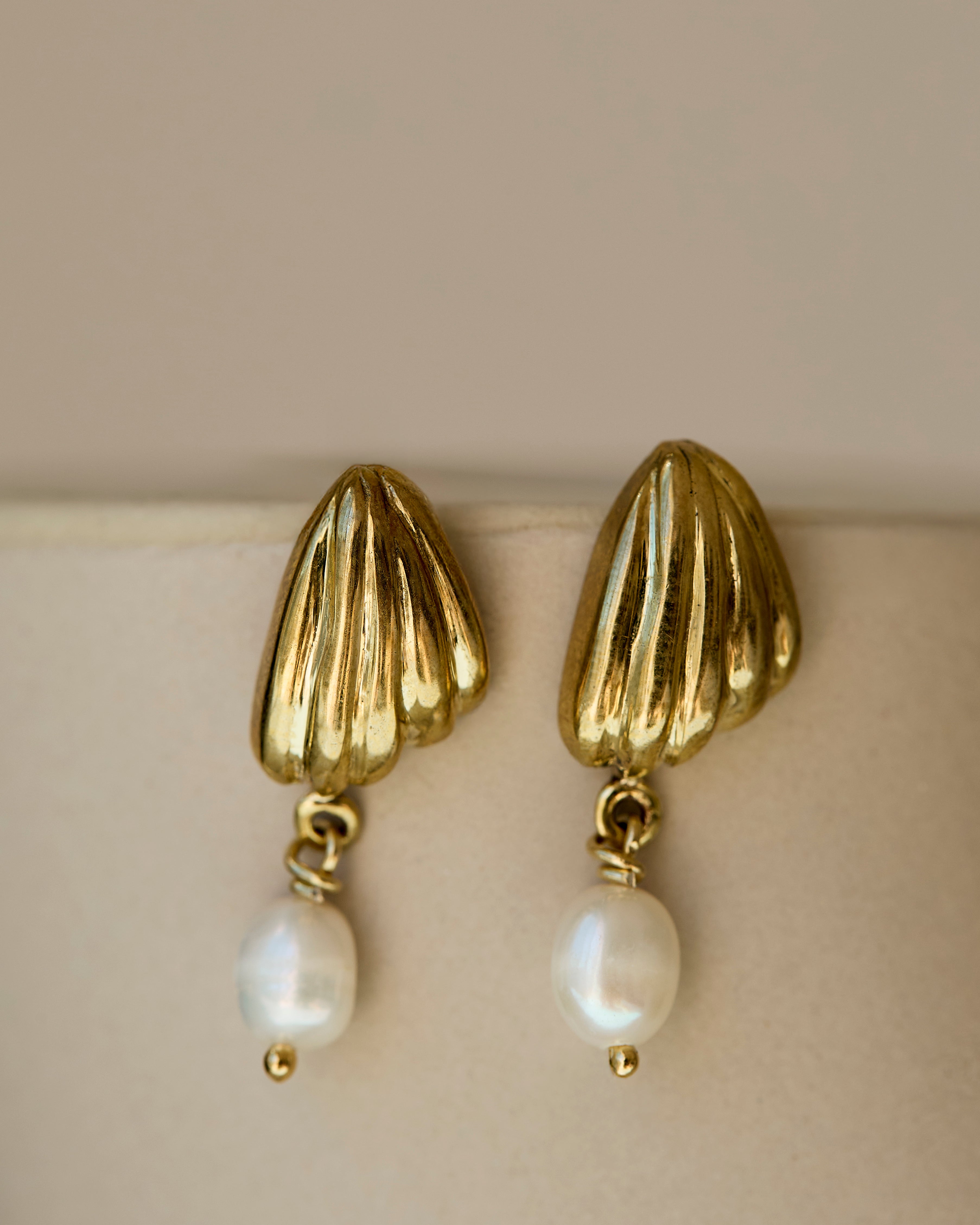 Small Shell Earrings with pearls