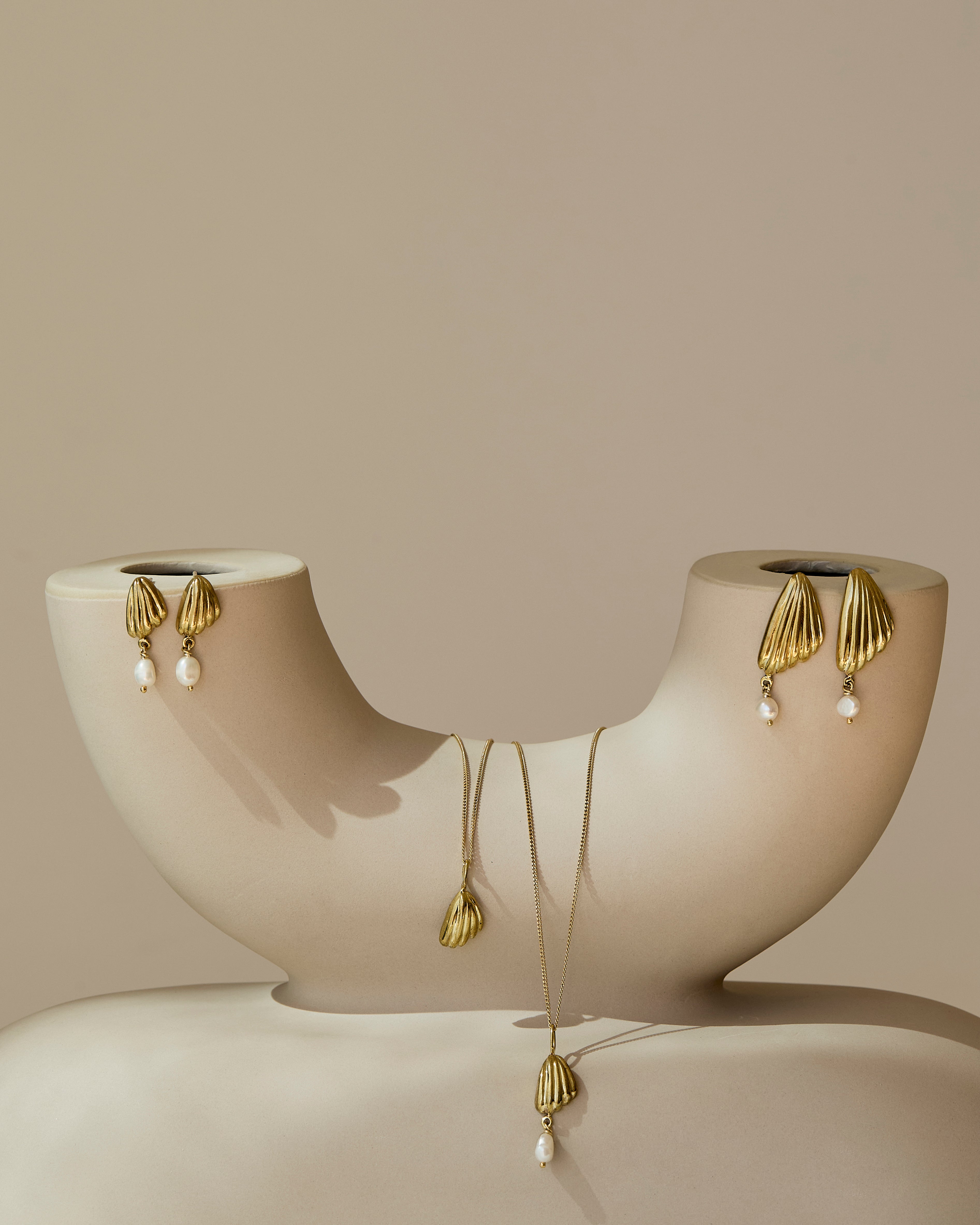 Small Shell Earrings with pearls