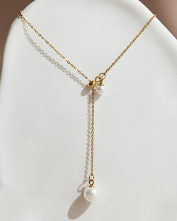 Adjustable Pearl Drop Necklace