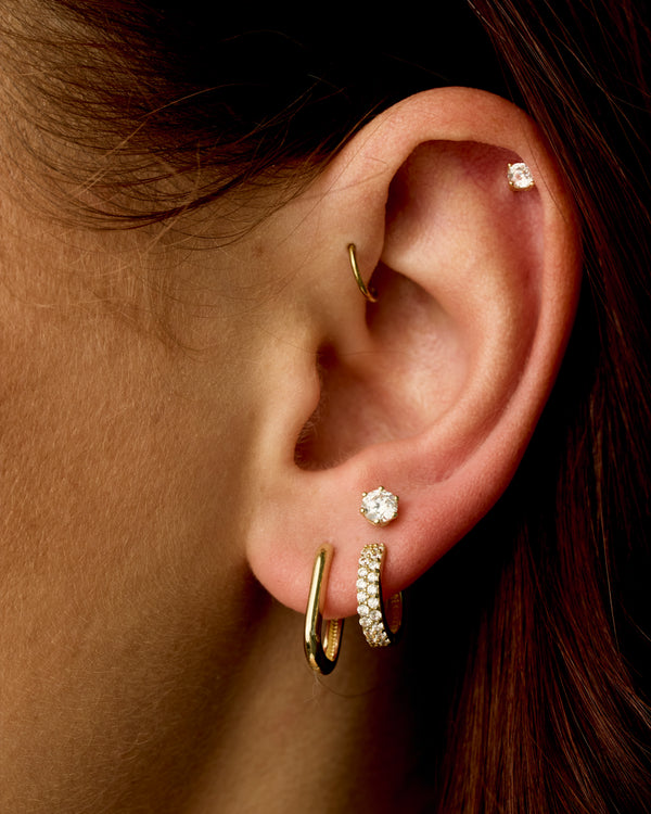 minimalist Rectangular Gold Hoop
