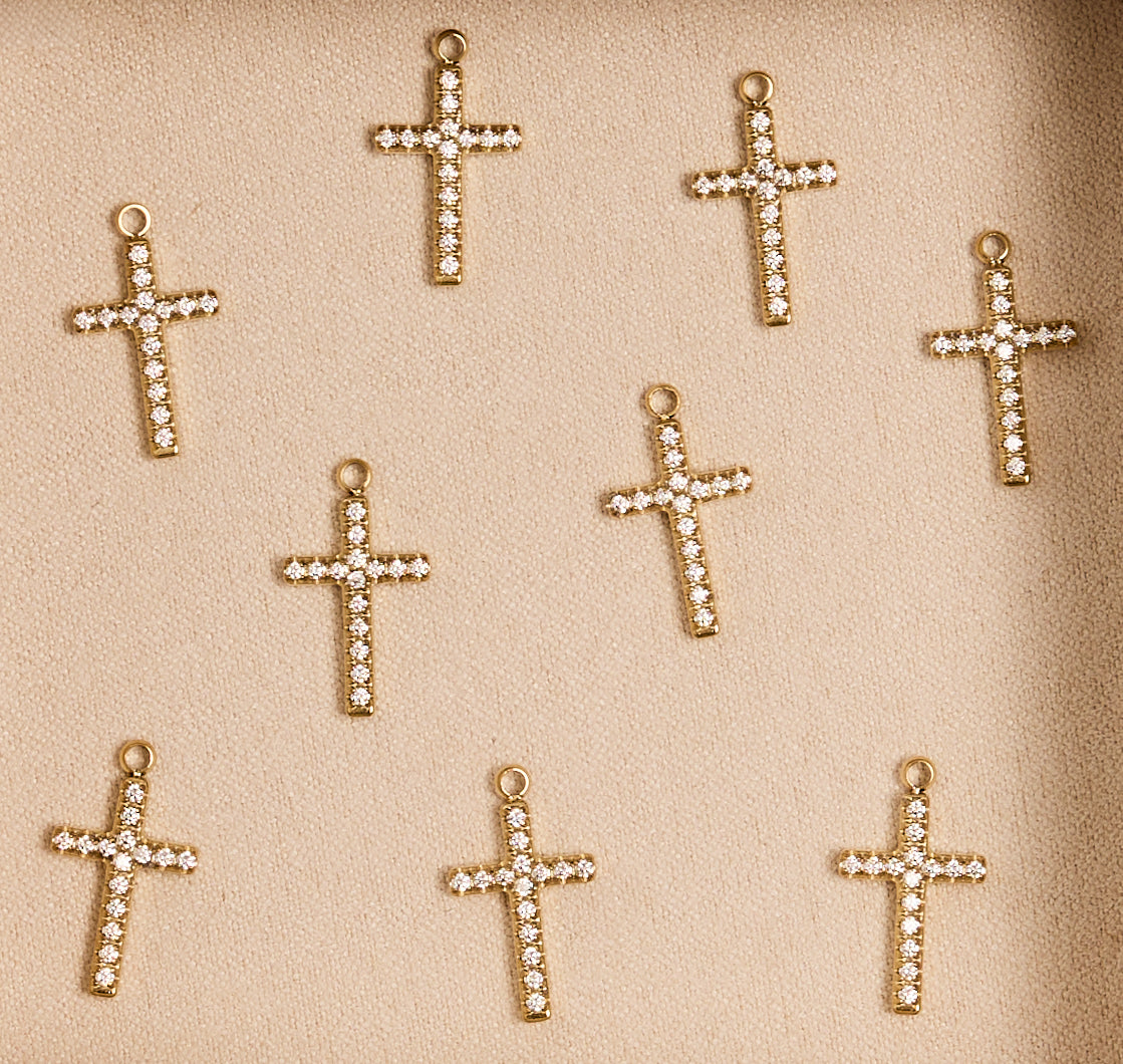 Sparkle Cross Charm