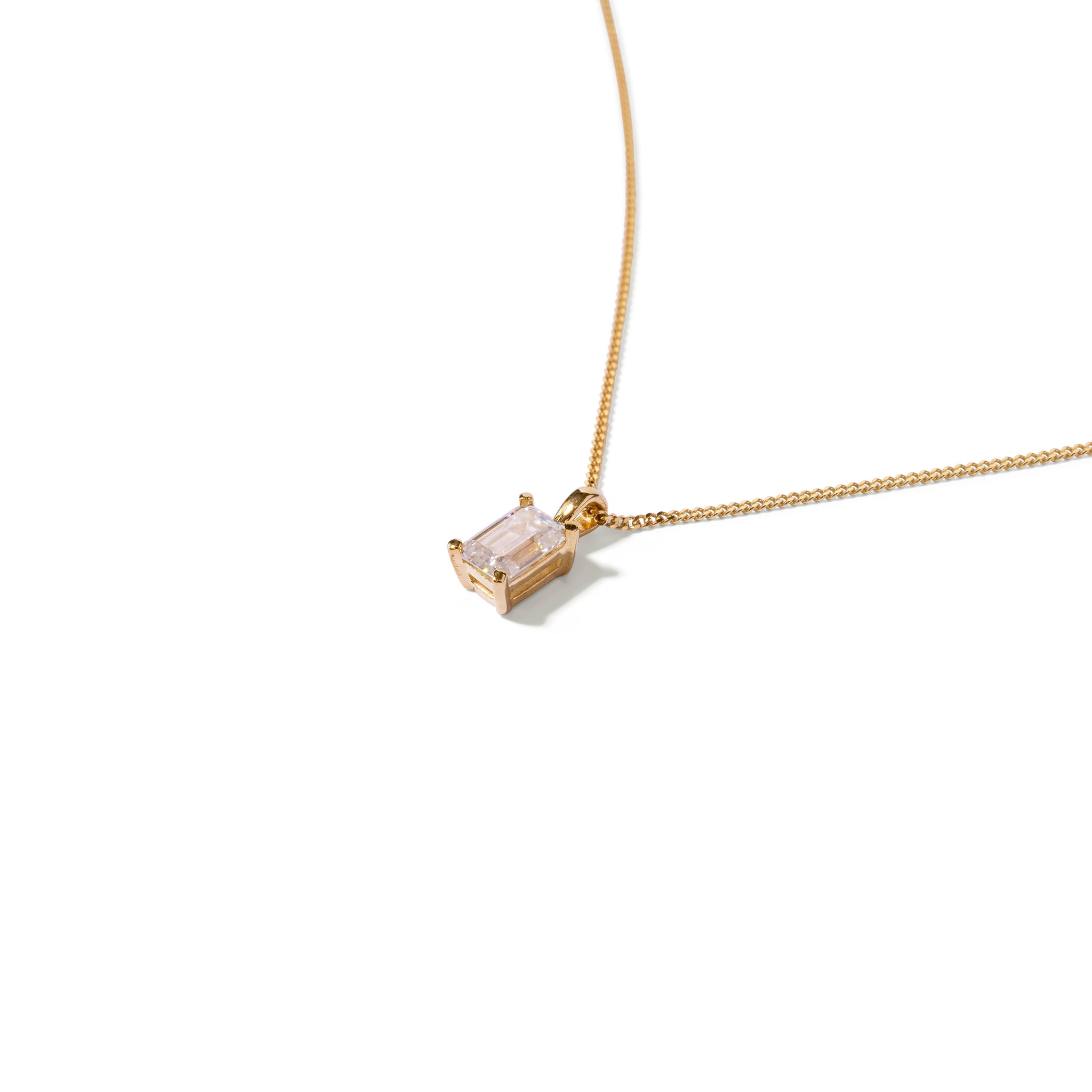Square floating bezel necklace