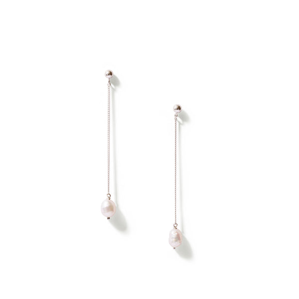 Pearl Drop Earrings - Silver
