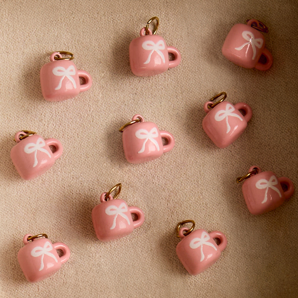 Pink Bow Mug Charm