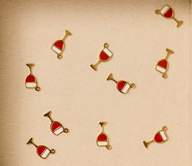 Small Red wine Charm