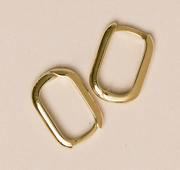 minimalist Rectangular Gold Hoop
