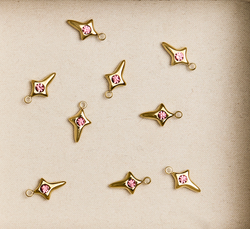 Cross With Pink Stone Charm
