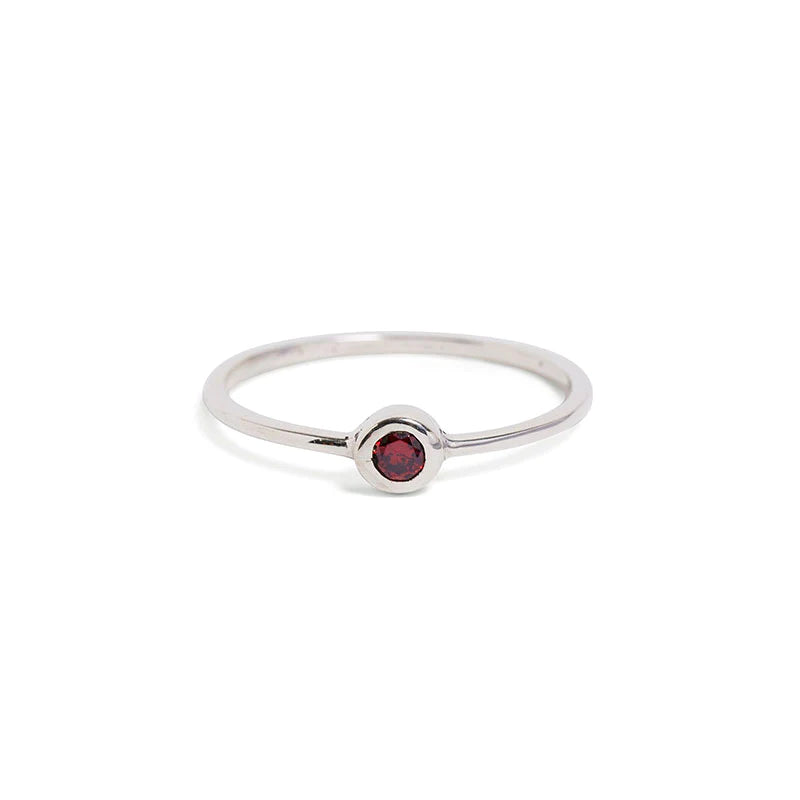 red/pink bezel ring