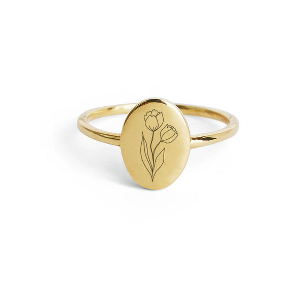 Gold Birth Flower Ring