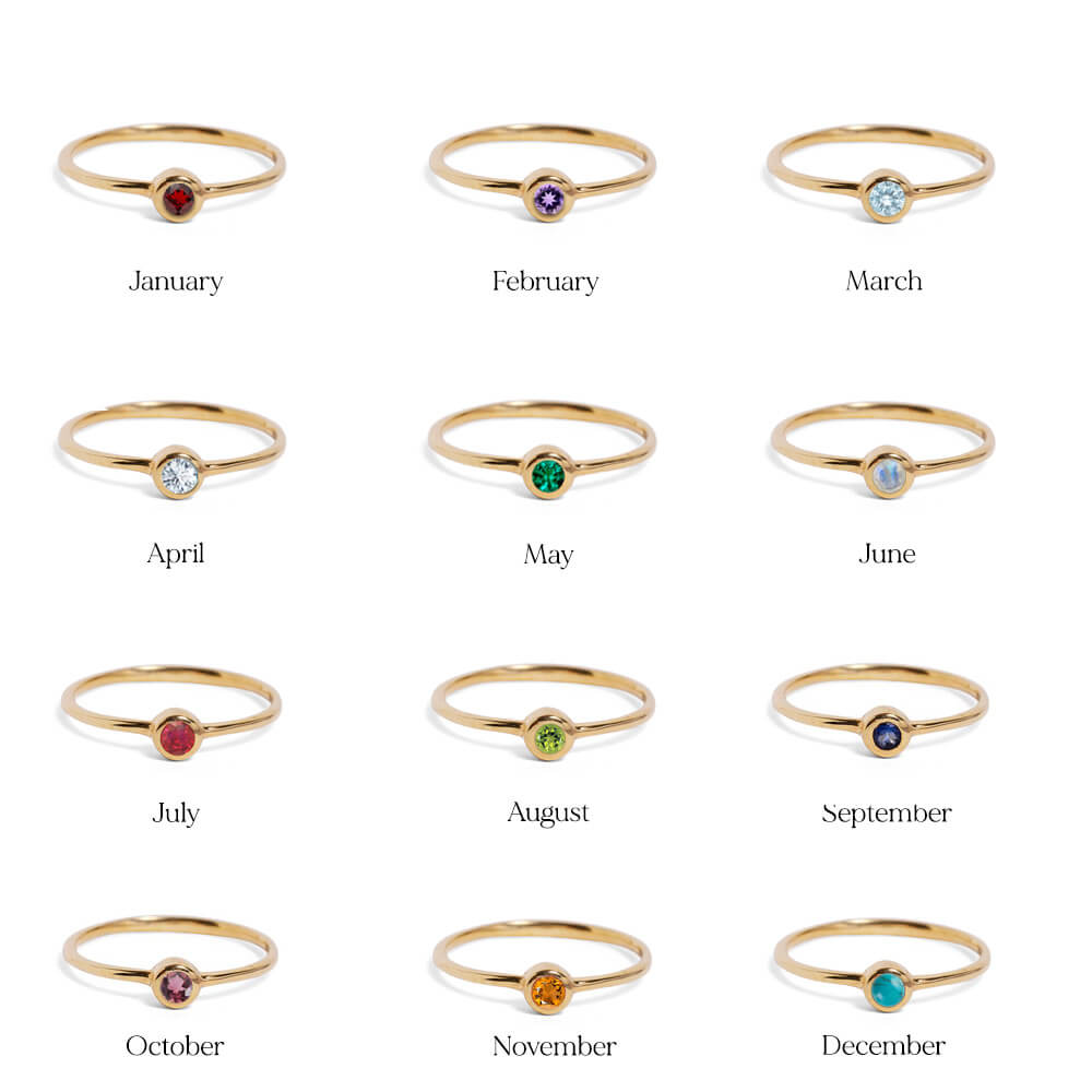 Gold Birth Stone Ring