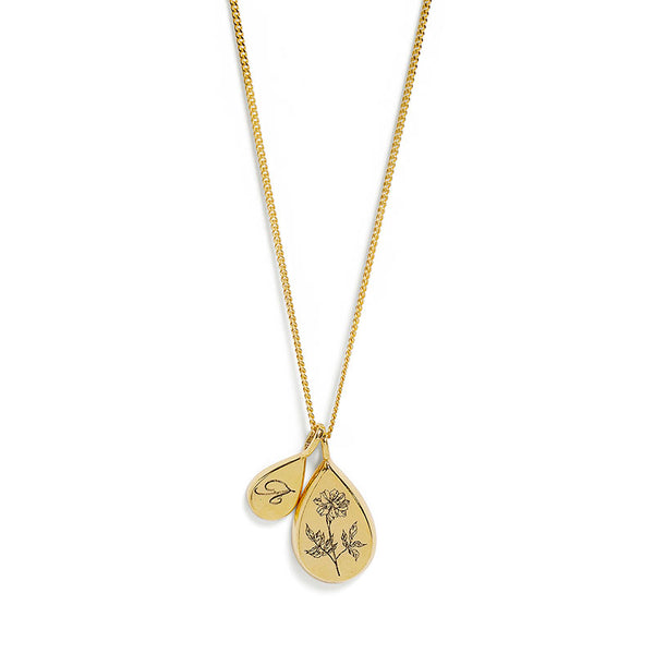 Gold Duo Birth Flower Necklace