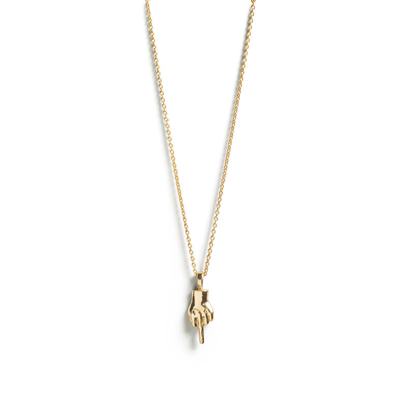 Gold Middle Finger Necklace