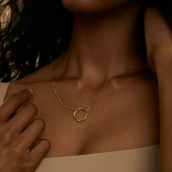 Gold Pavé Wobble Necklace