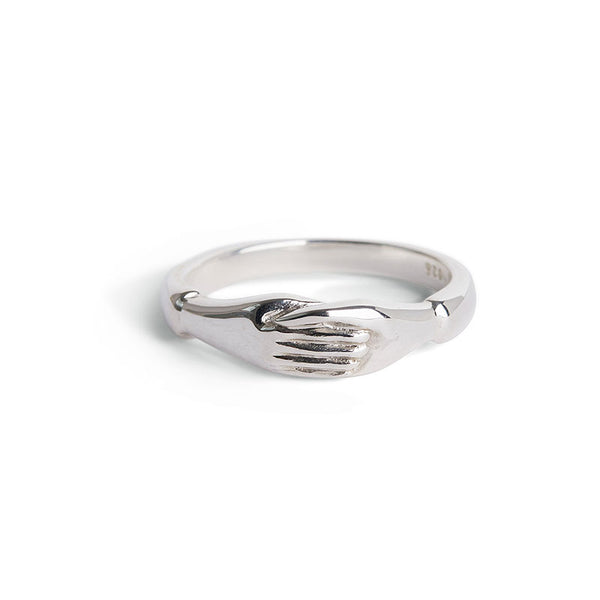 Silver Holding Hands Ring - Ready to Ship