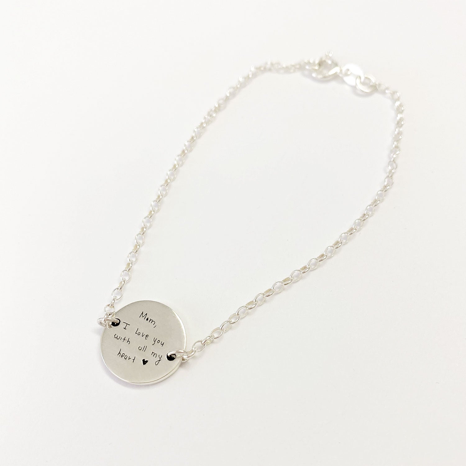 Silver Handwriting note Bracelet