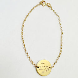 Gold  Handwriting note Bracelet