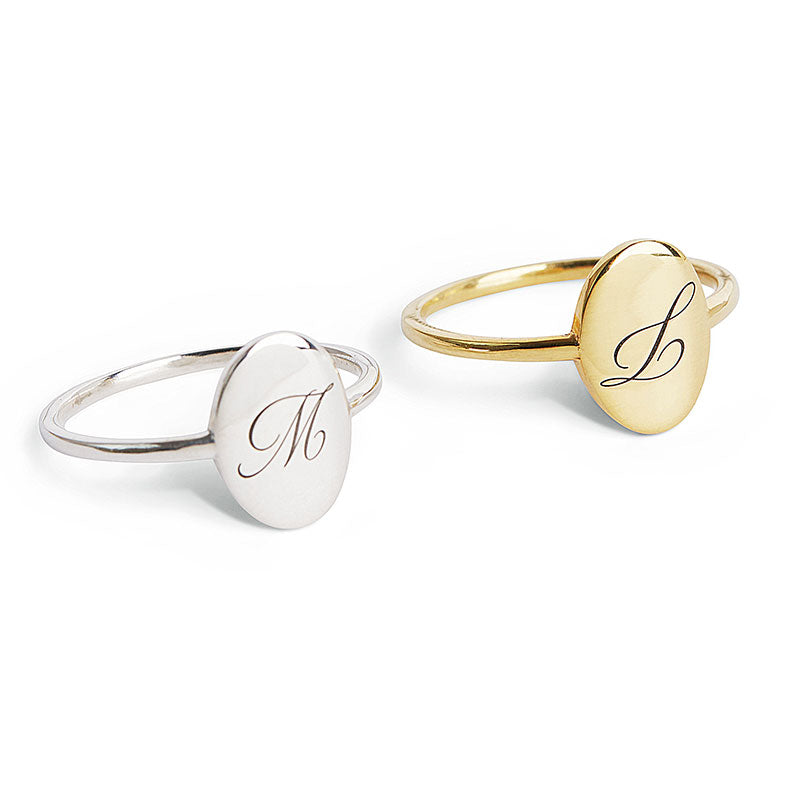 Silver Initial Ring
