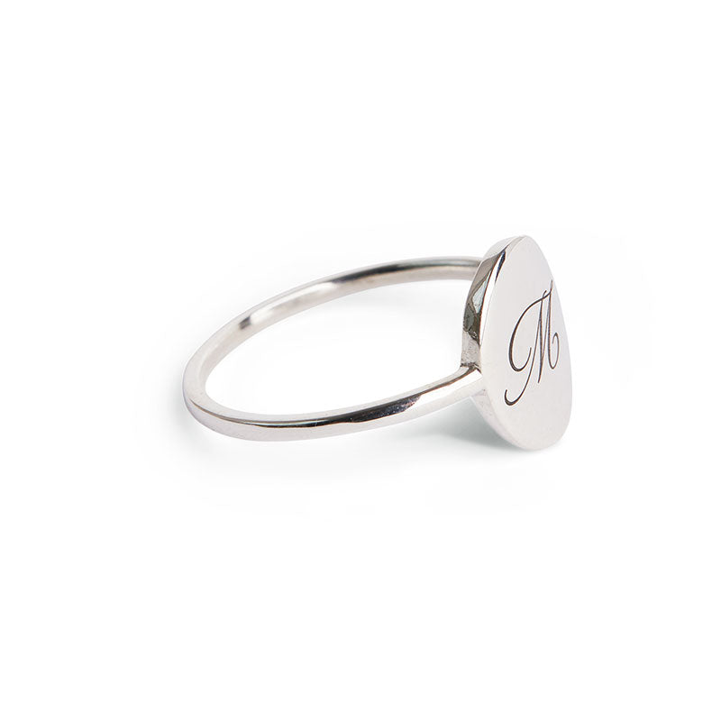 Silver Initial Ring