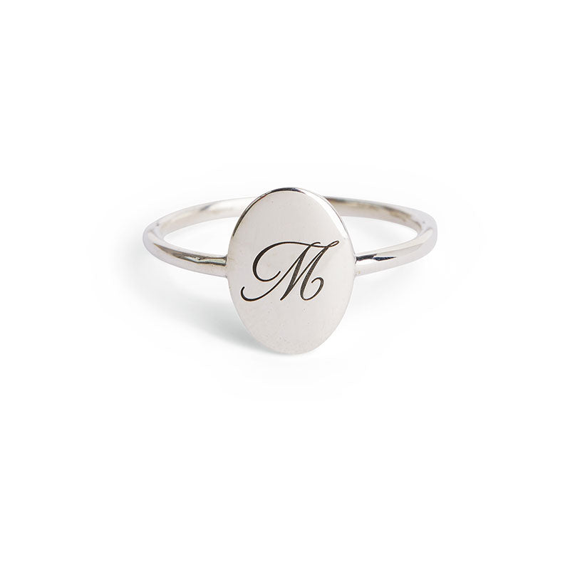 Silver Initial Ring