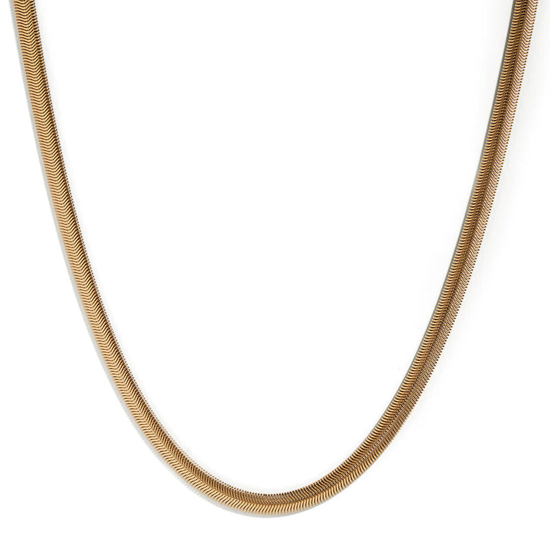 Gold Snake Chain Necklace – R O M E E L A