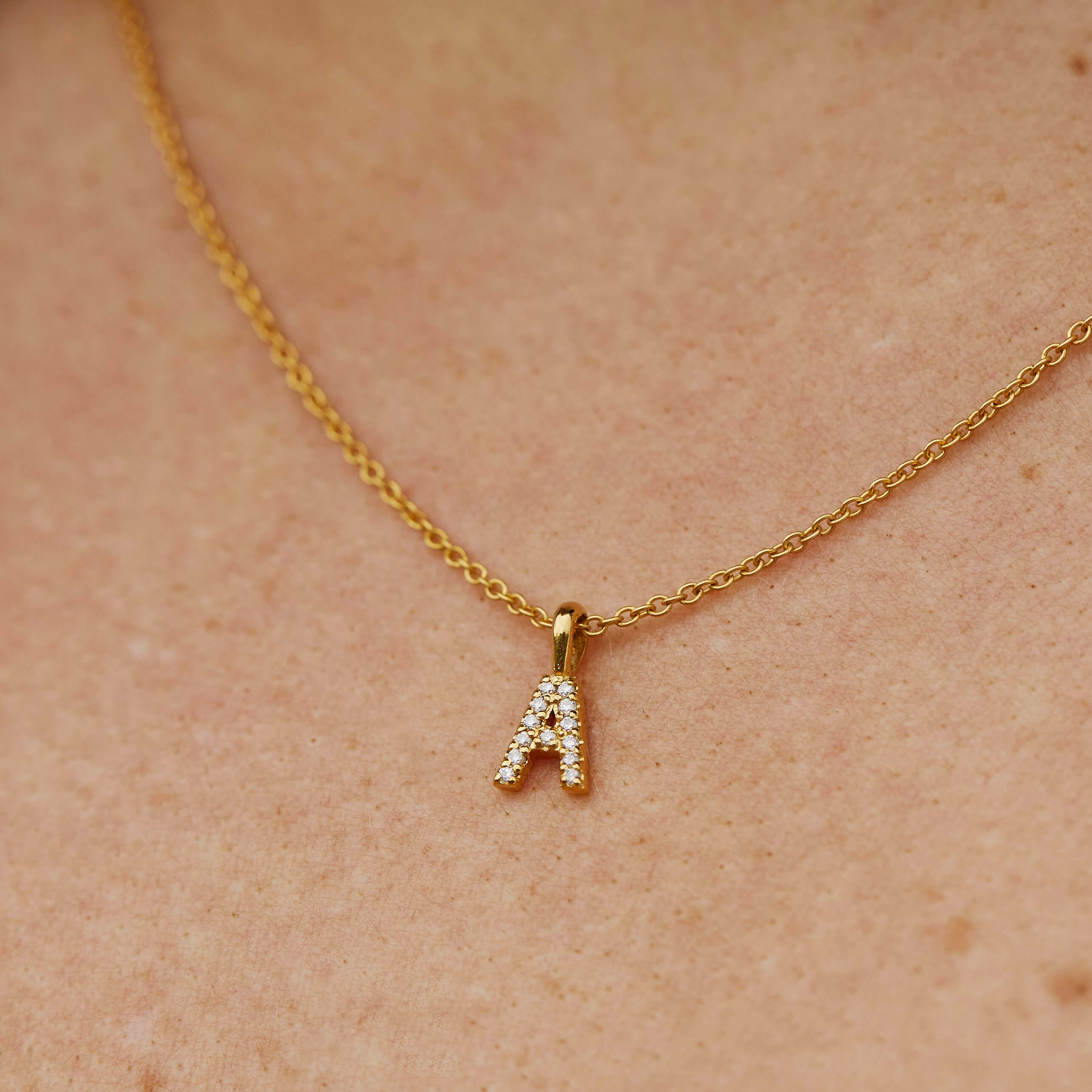 Gold Petite Initial Necklace