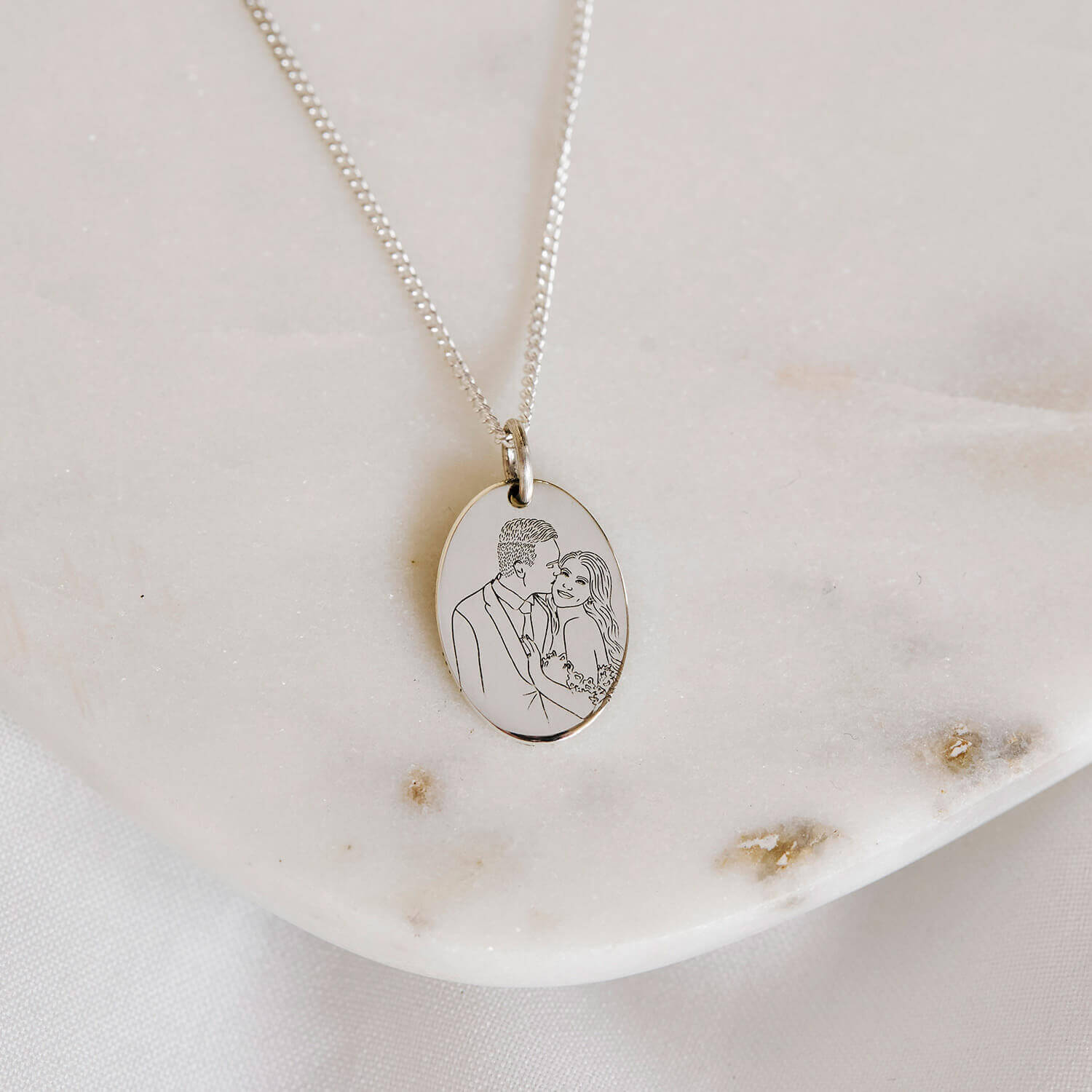 Oval Illustration Necklace
