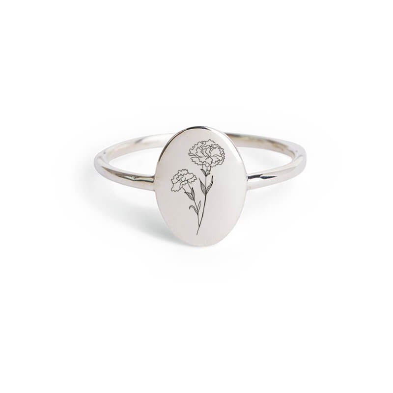 Silver Birth Flower Ring - Main Image