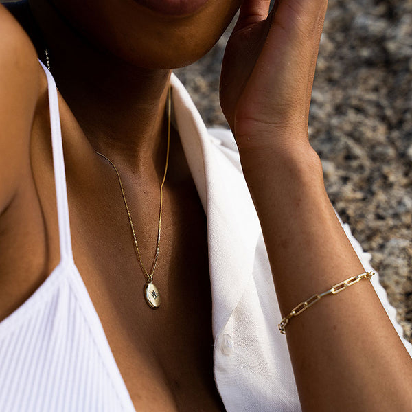 Yellow Gold plated  Paperclip Bracelet - Ready to Ship