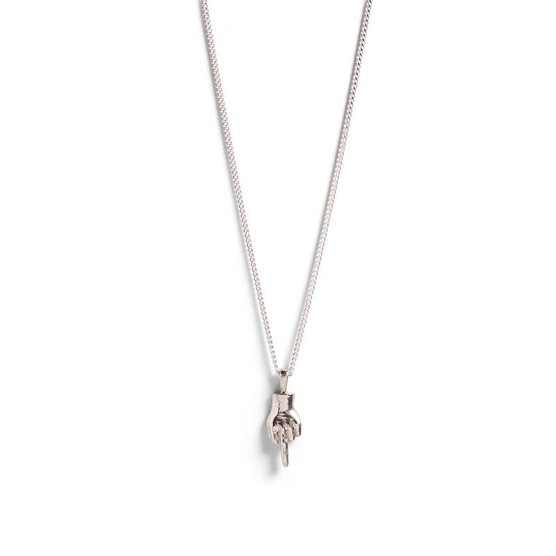 Silver Middle Finger Necklace