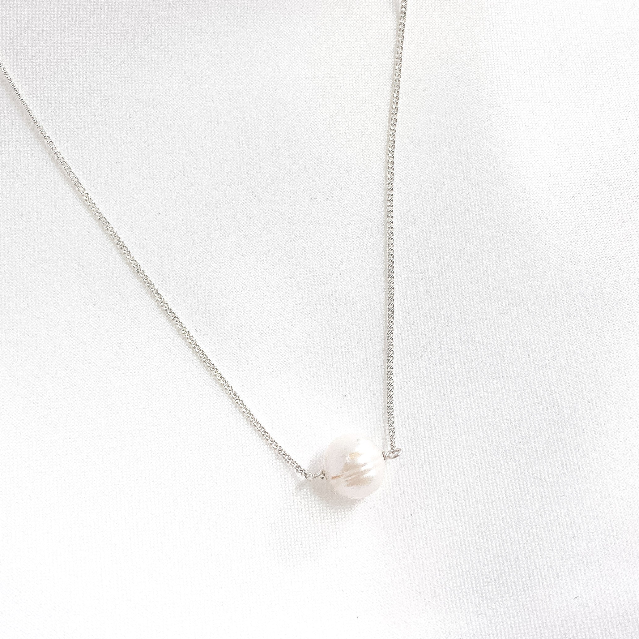 Silver Pearl Necklace