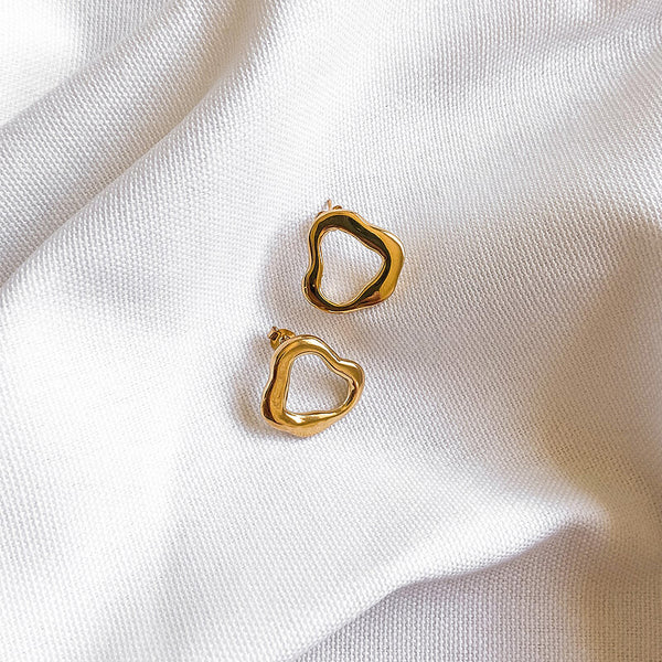 Small Brass Organic Earrings