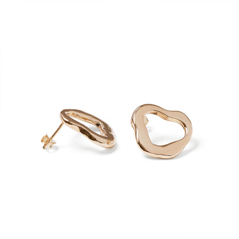 Small Brass Organic Earrings