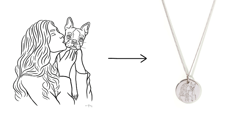 Round Illustration Necklace