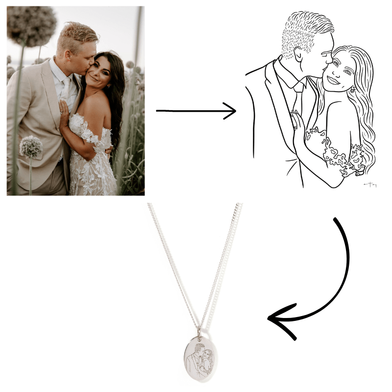 Oval Illustration Necklace